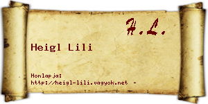 Heigl Lili névjegykártya